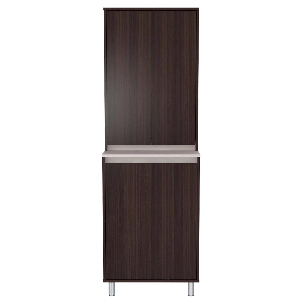 Espresso and Amber Grey 4-Door Cabinet E34732