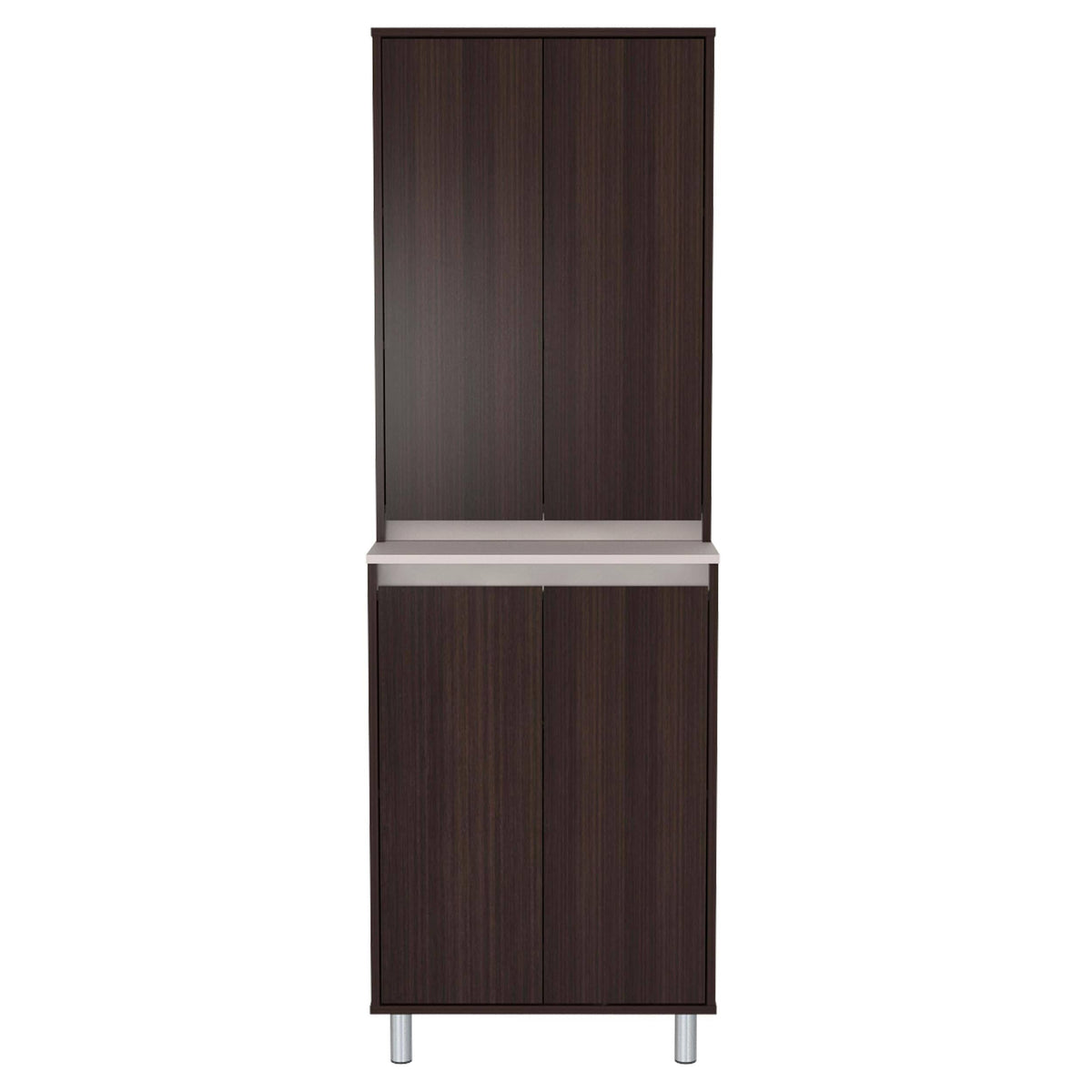 Espresso and Amber Grey 4-Door Cabinet E34732