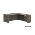 2 Person Workstation Cubicle with L-Shape Desk, Artisan Grey X596