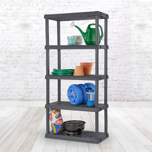 5-Shelf Plastic Storage Shelves P5990