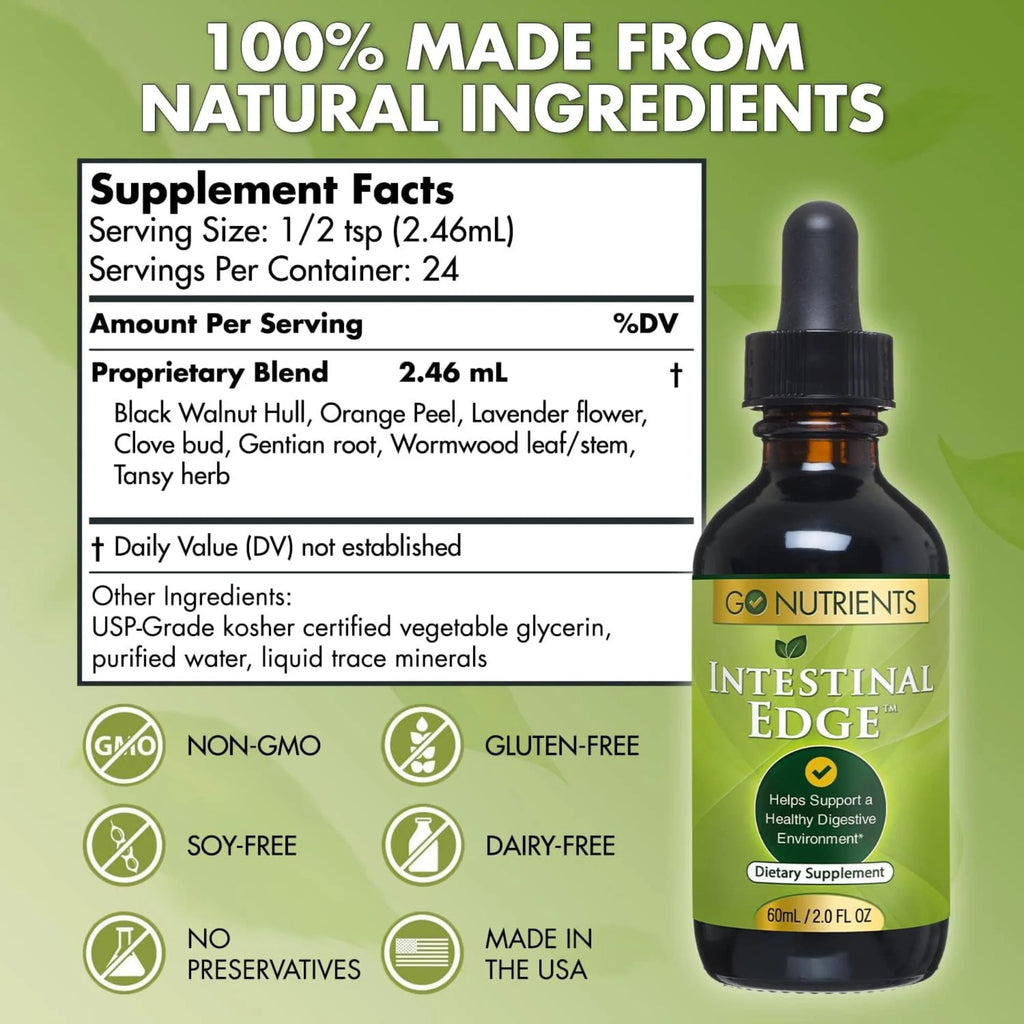 Digestive Support Liquid Drops Supplement with Black Walnut - 2 oz U196727