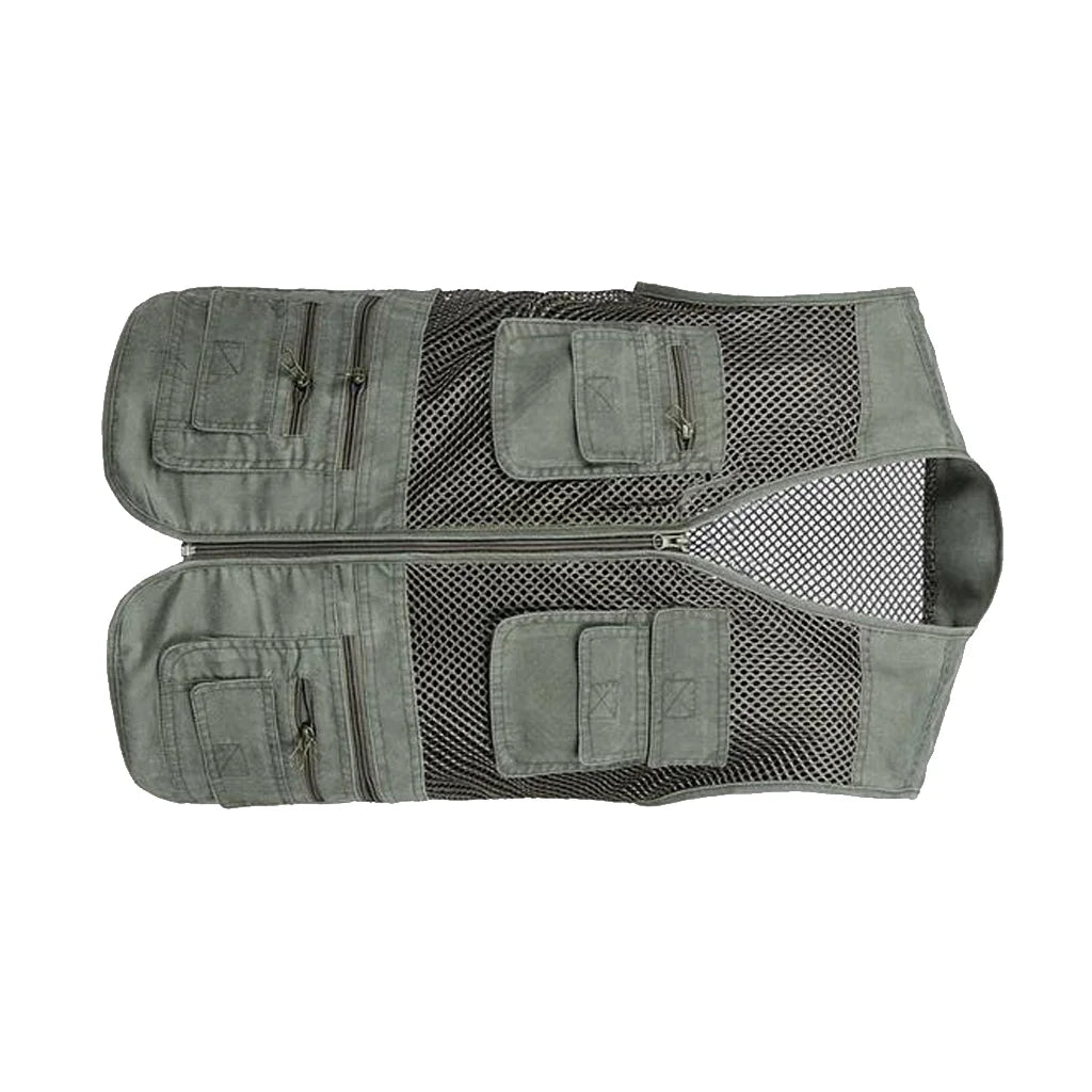 Men Utility Fly Fishing Vest Jacket 4XL I3317