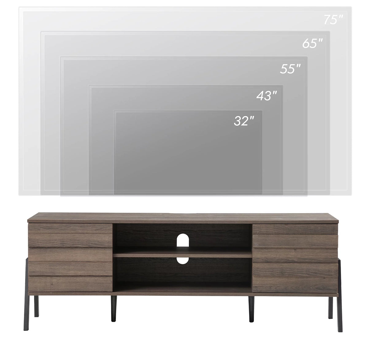 Brown TV Stand with 2 Doors V484688