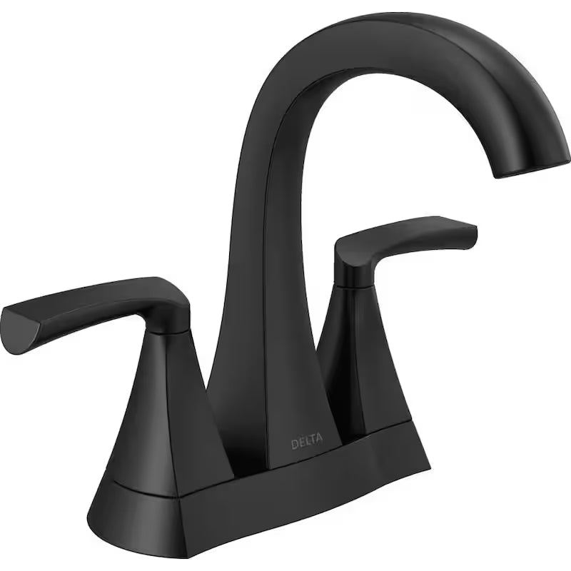 2-Handle Centerset Bathroom Faucet in Matte Black U6905