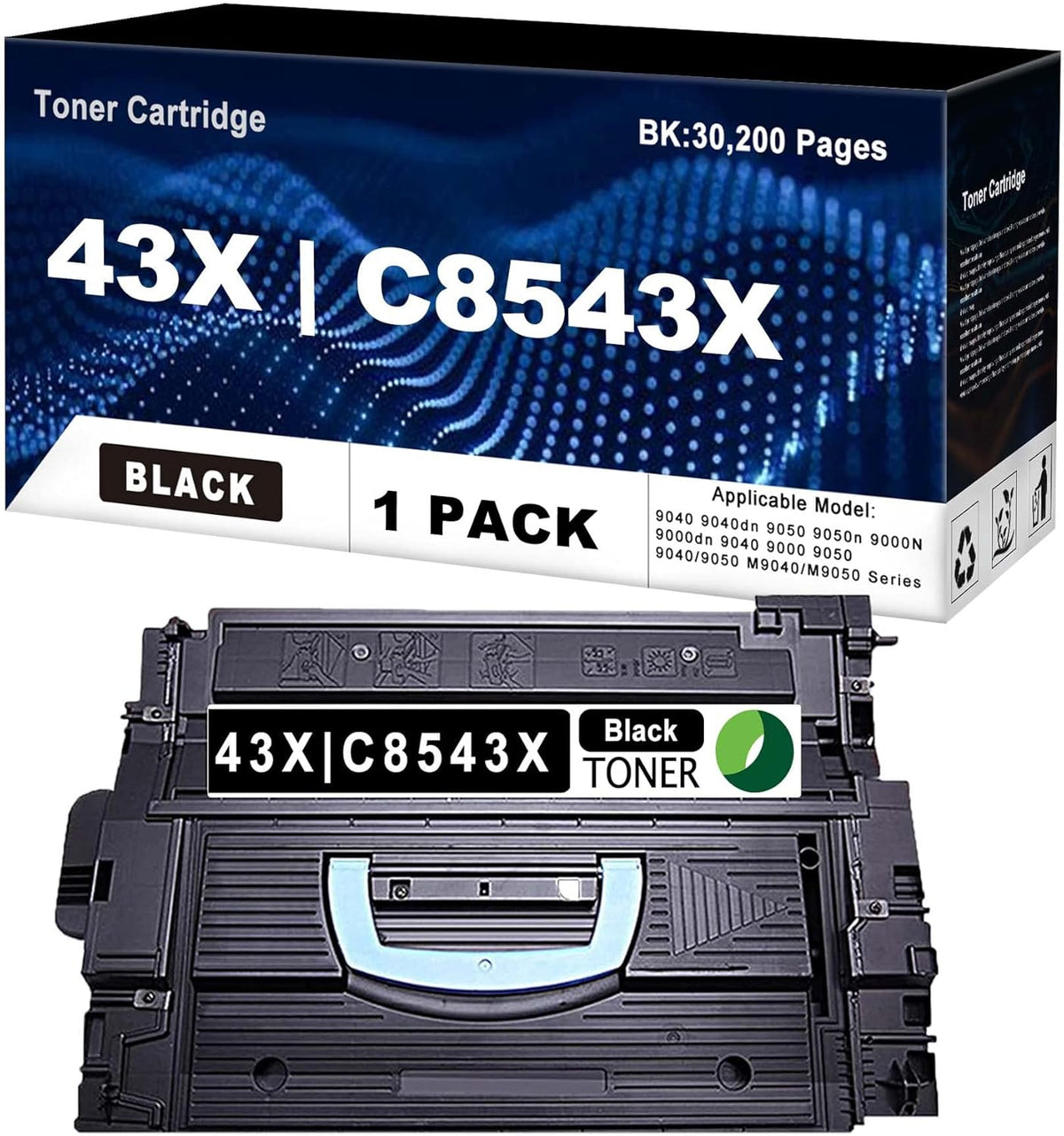 Black High Yield Toner Cartridge for HP 9040 9050 Printers W328495