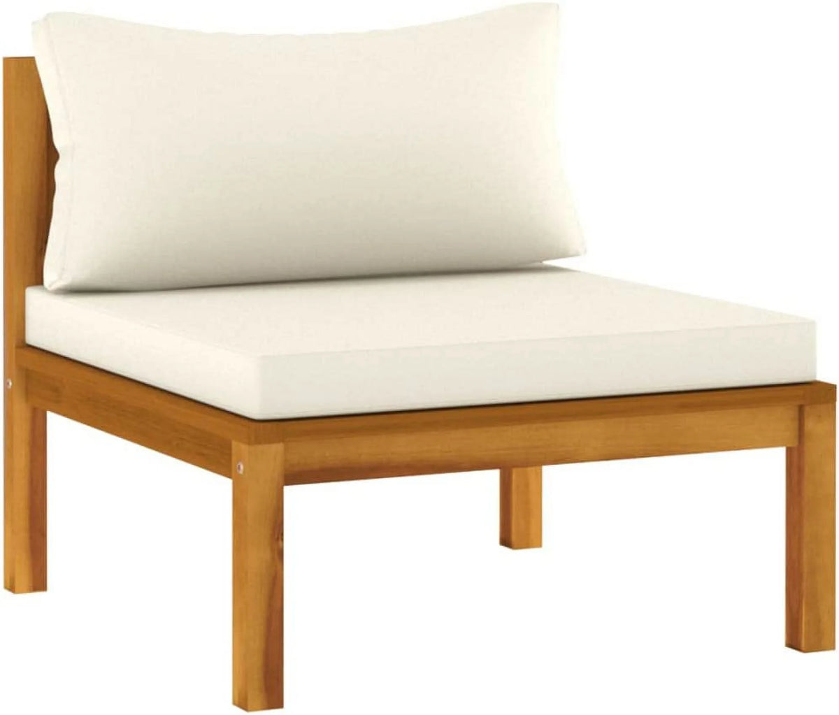 Acacia Wood Patio Chairs with Tea Table and Cushions B756