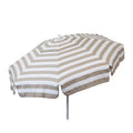 6 ft Khaki and White Stripe Beach Umbrella J7613