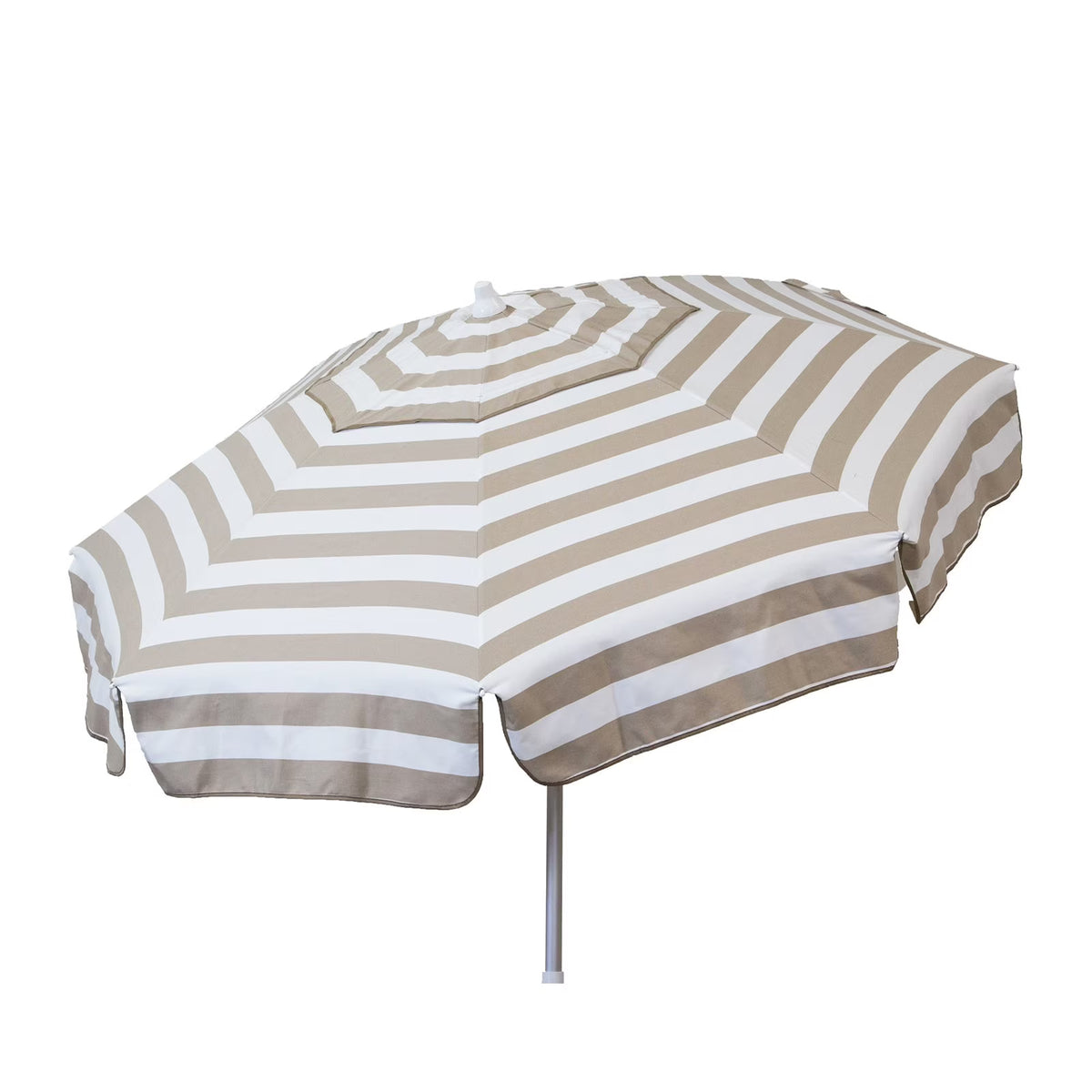 6 ft Khaki and White Stripe Beach Umbrella J7613
