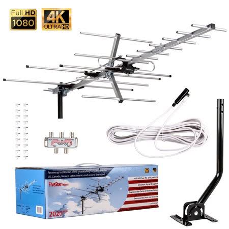 40 ft Cable Amplified Outdoor TV Antenna K732