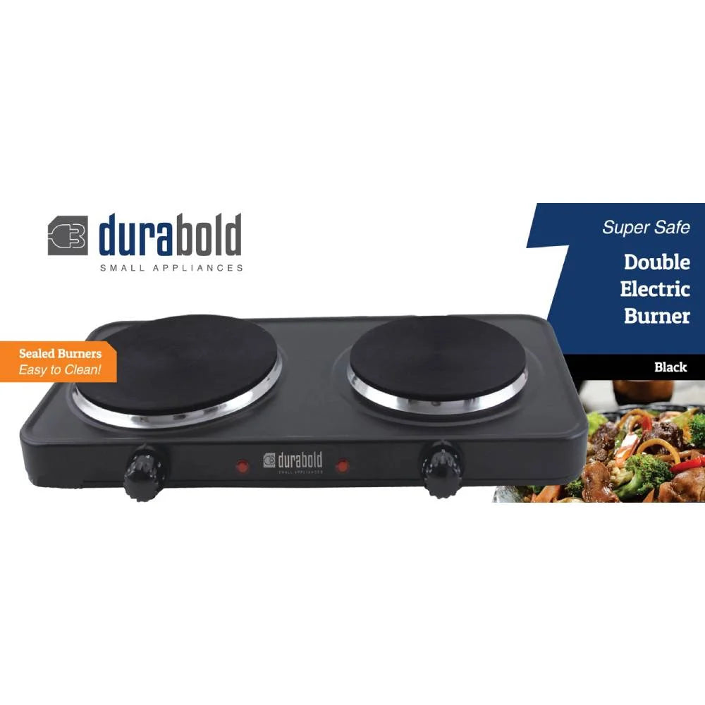 Electric Double Burner Cast Iron Hot Plate Black 2 Pack G492672