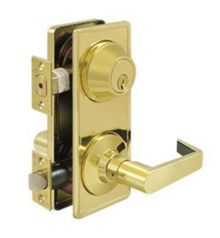 Brushed Chrome Interconnected Lock with Lever R10654