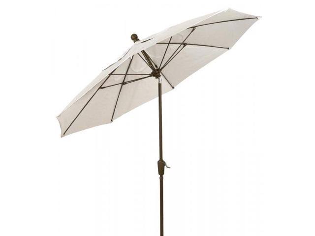 7.5& Terrace Tilt Umbrella 6 Rib Crank with Dyed Acrylic Canopy Natural White C488542