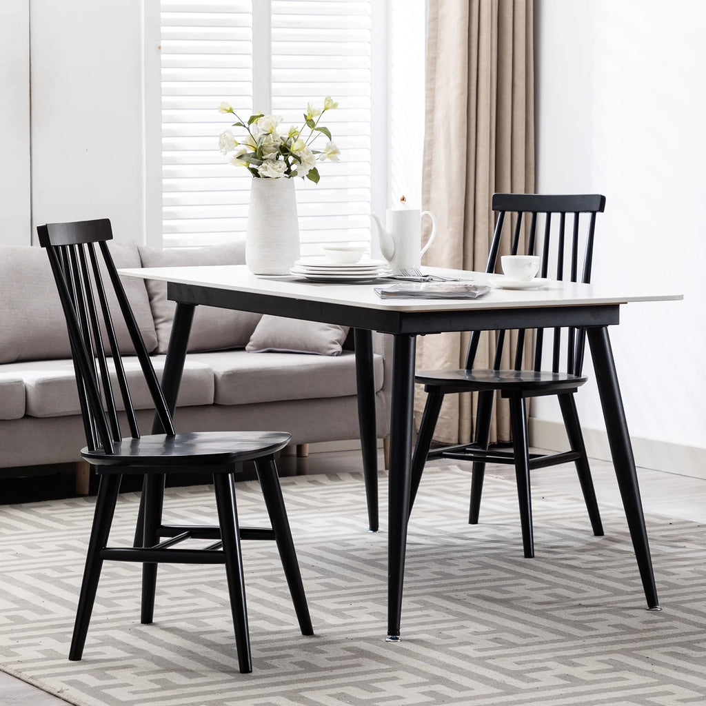 Black Wood Dining Chairs Set of 2 H6195