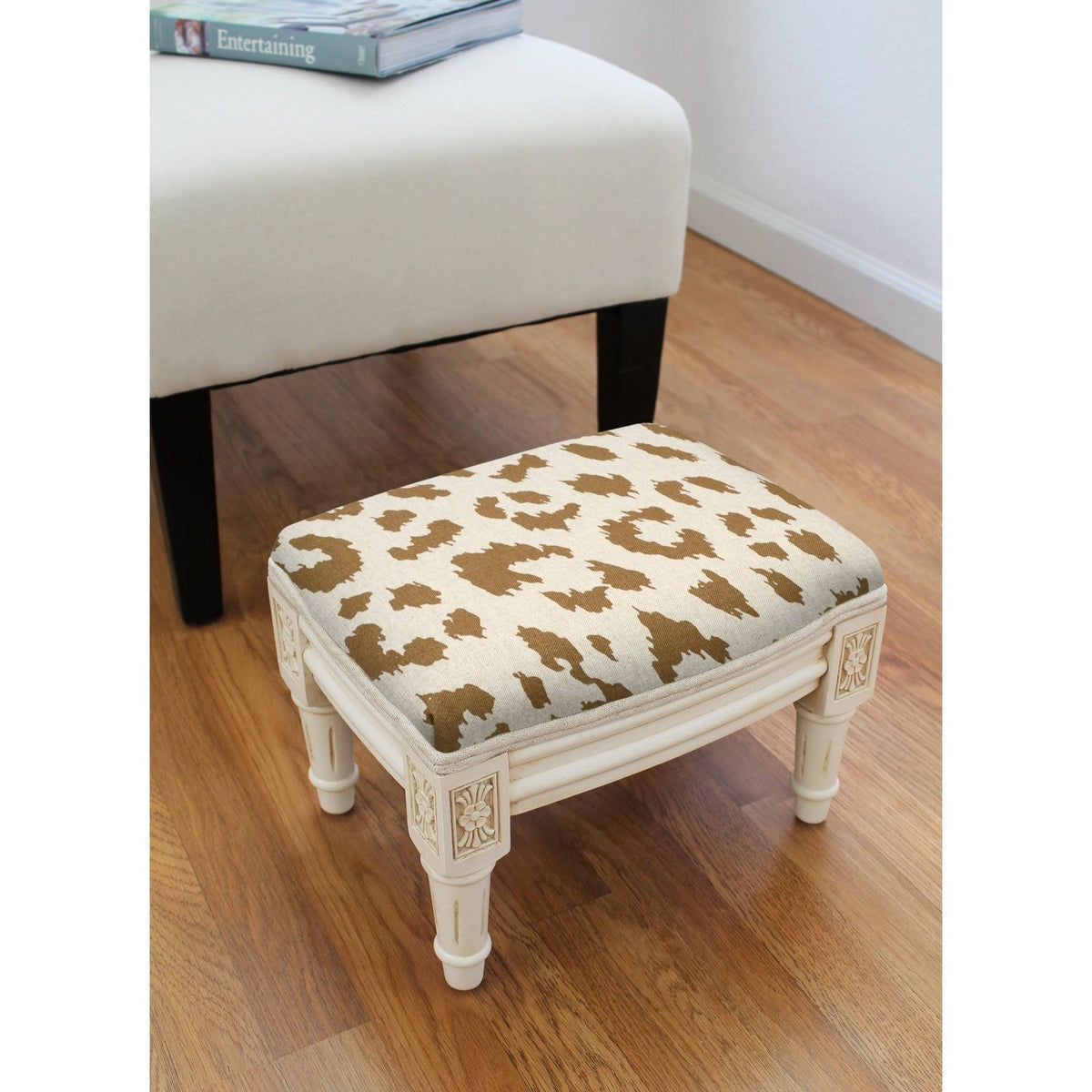 Caramel Cheetah Footstool Z813908