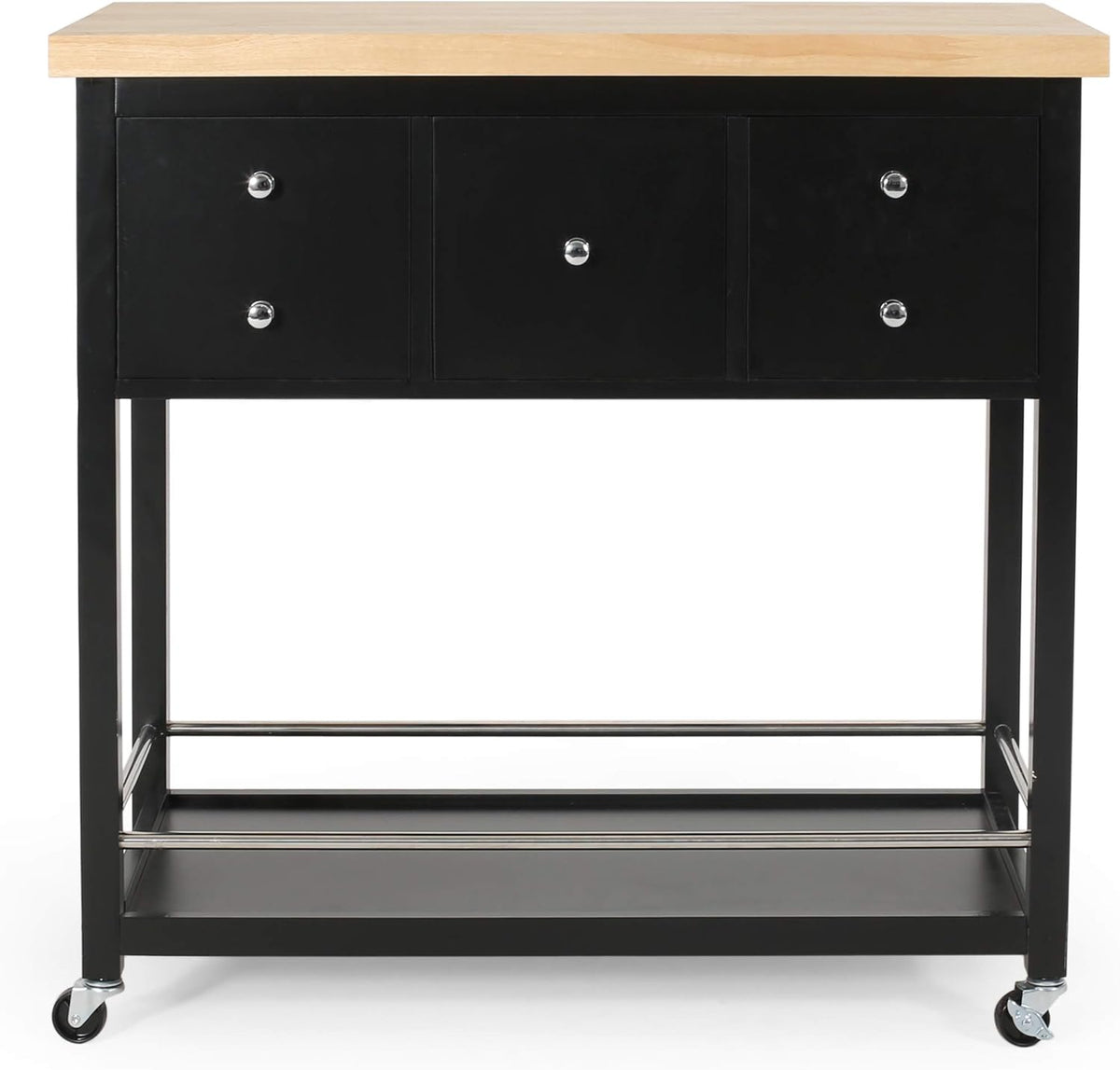 Natural Black Kitchen Cart U9409