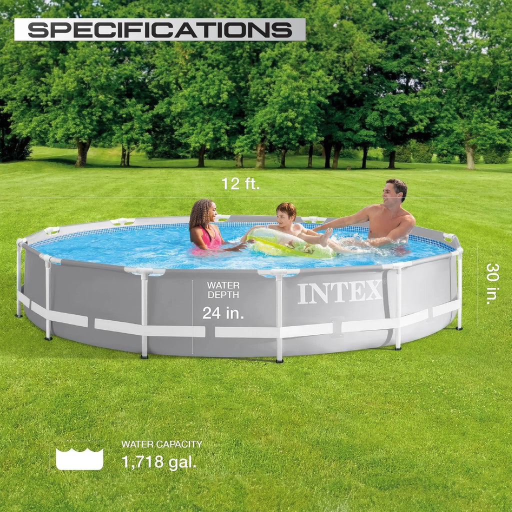 12 ft x 30 in Round Above Ground Swimming Pool E59718