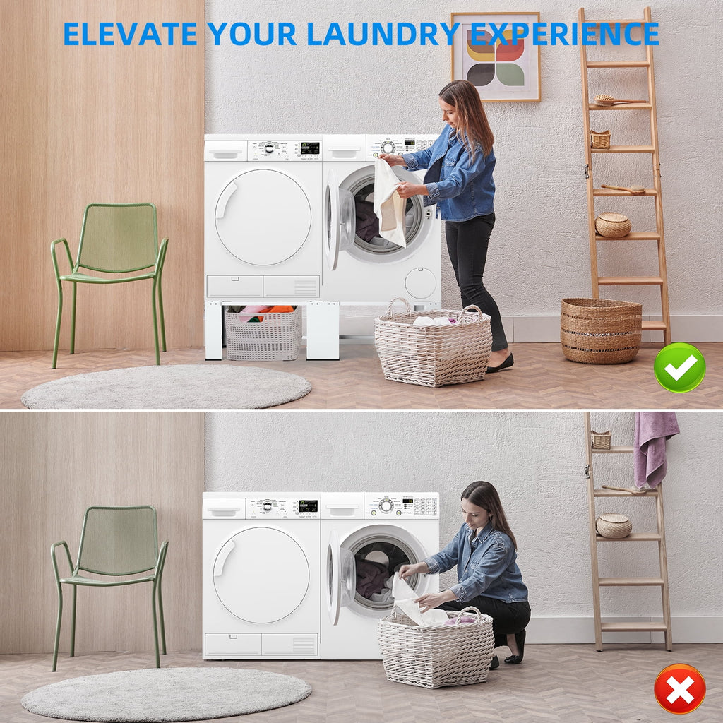 White 2-in-1 Laundry Pedestal U782453