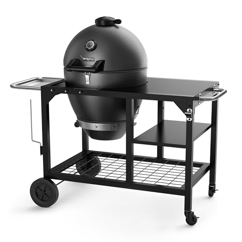 22" Cast Iron Kamado Charcoal Grill & Smoker W223
