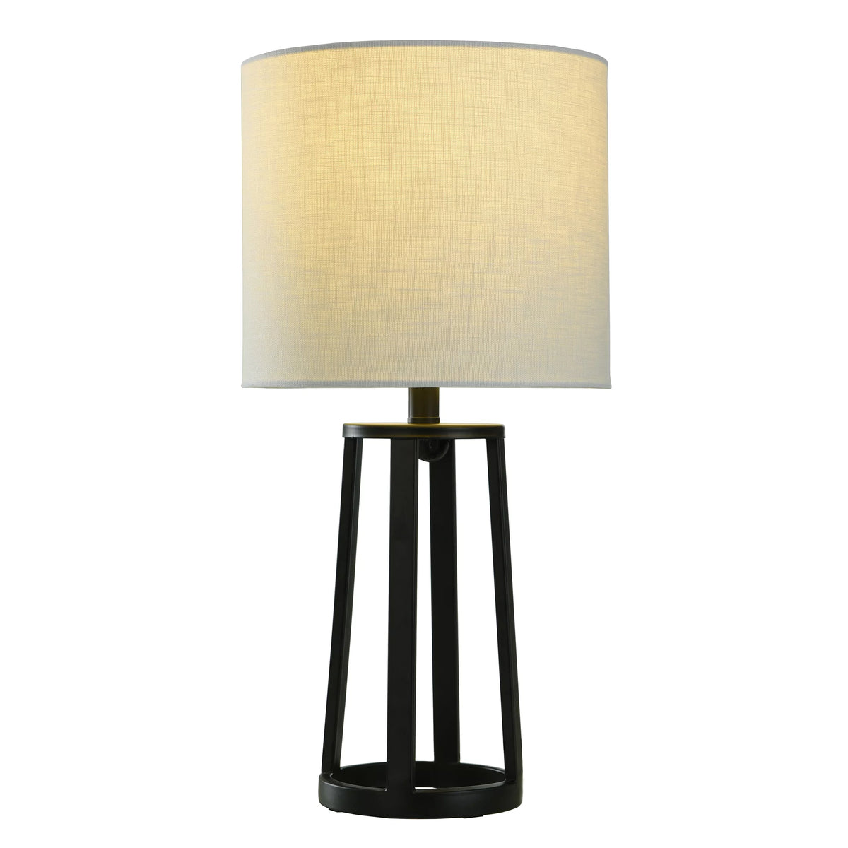 Matte Black Table Lamp with Drum Shade B1400