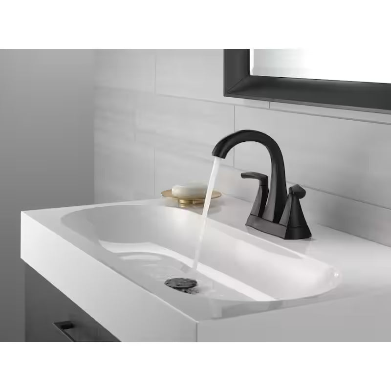 2-Handle Centerset Bathroom Faucet in Matte Black U6905