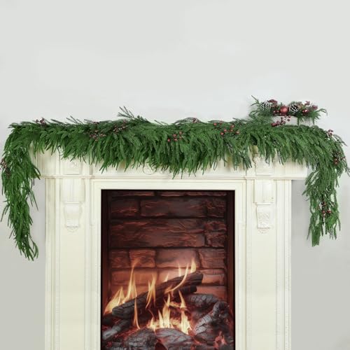 6 Ft 2 Pcs Artificial Norfolk Pine Garland Q920779