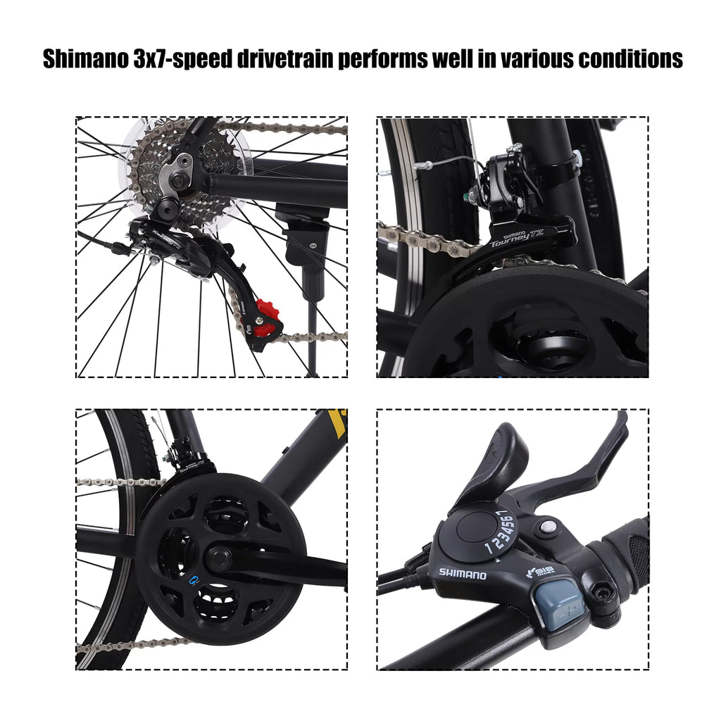 21 Speed 700C Wheels Aluminum Frame Road Bike H439386