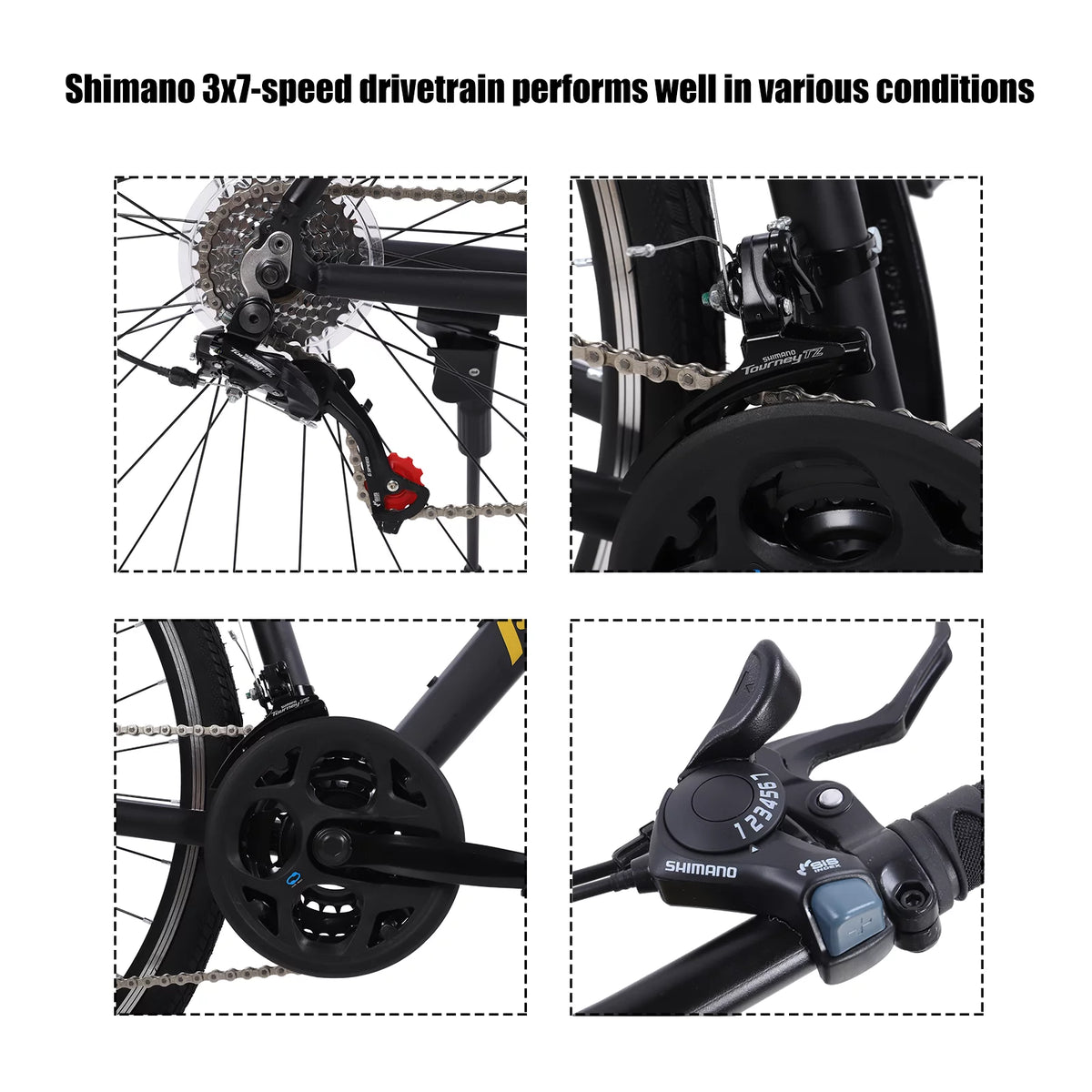 21 Speed 700C Wheels Aluminum Frame Road Bike H439386