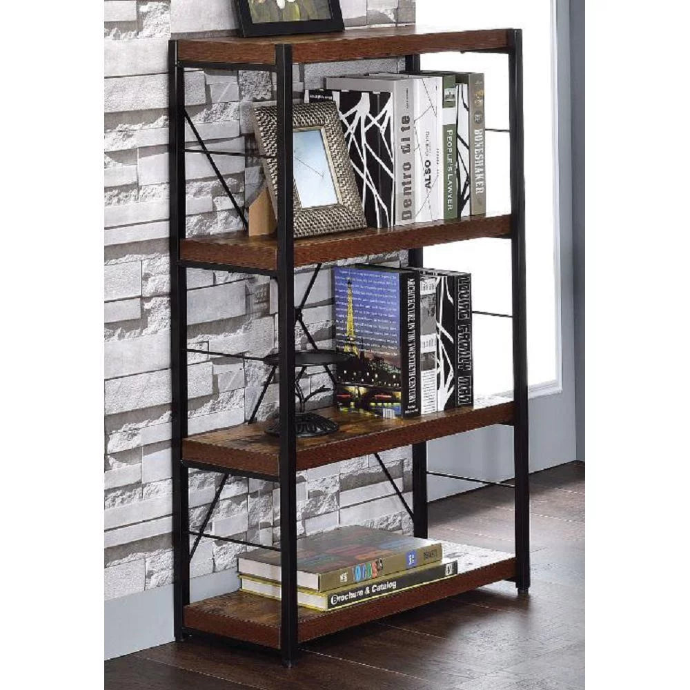 Weathered Oak & Black Bookshelf H748126