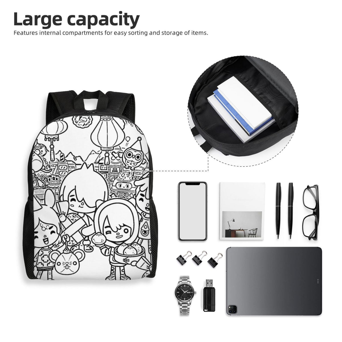 Lightweight Unisex Daypack Backpack D832850