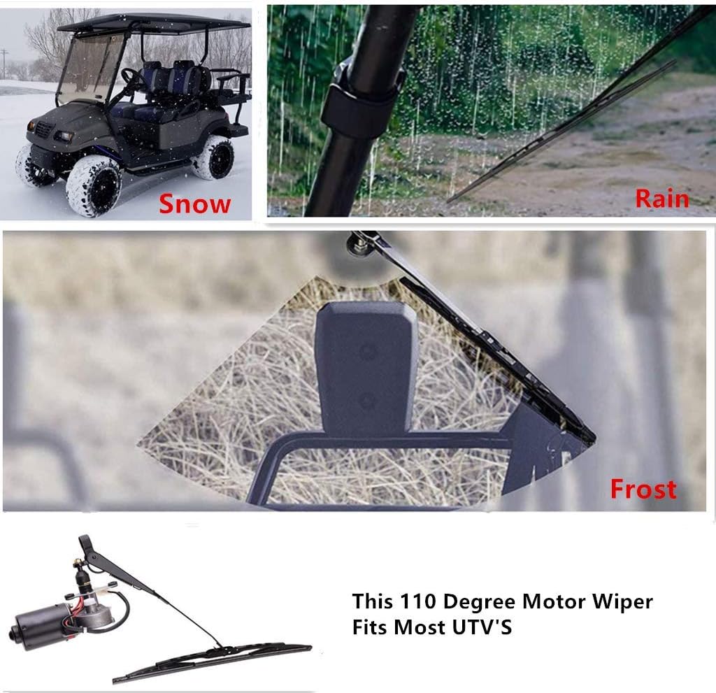 12V Universal Electric Windshield Wiper Motor Kit with 15.7" Blade Pack of 2 H25972