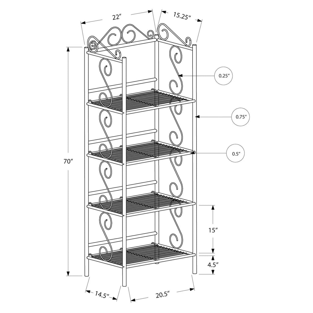 70"H Copper Metal Etagere Bookcase K305967