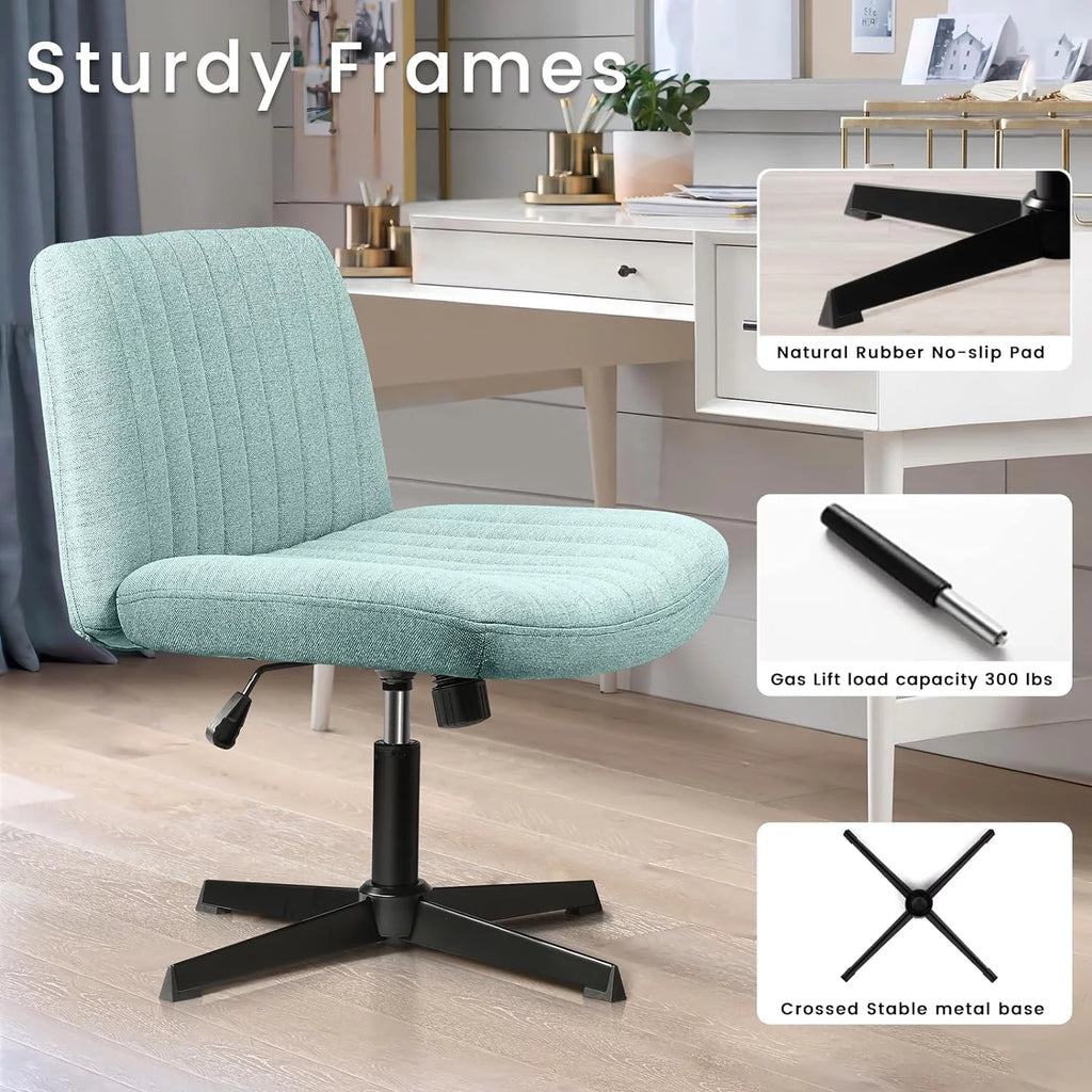 Armless Fabric Padded Swivel Desk Chair J211