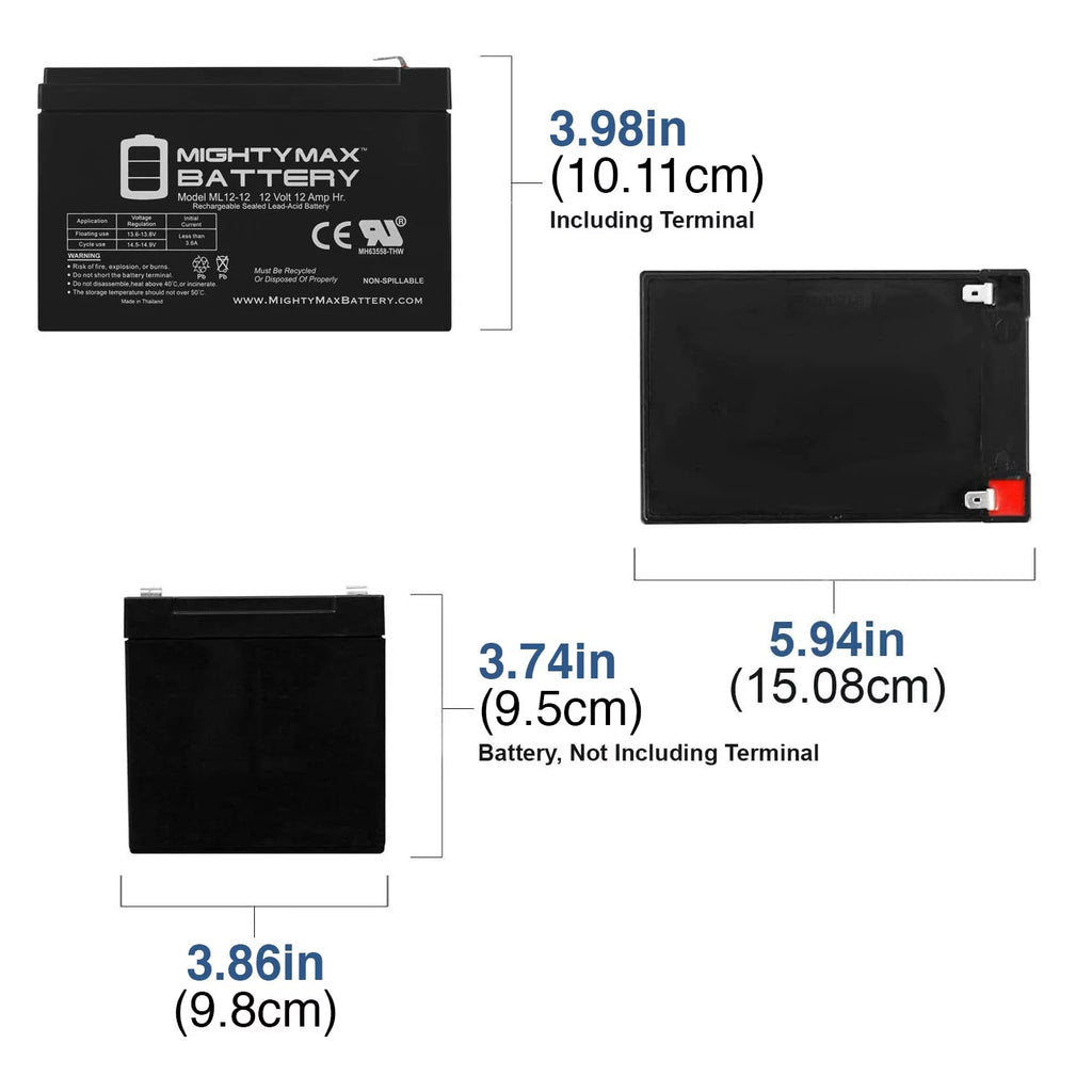12V 12AH SLA Battery 3 Pack F2770