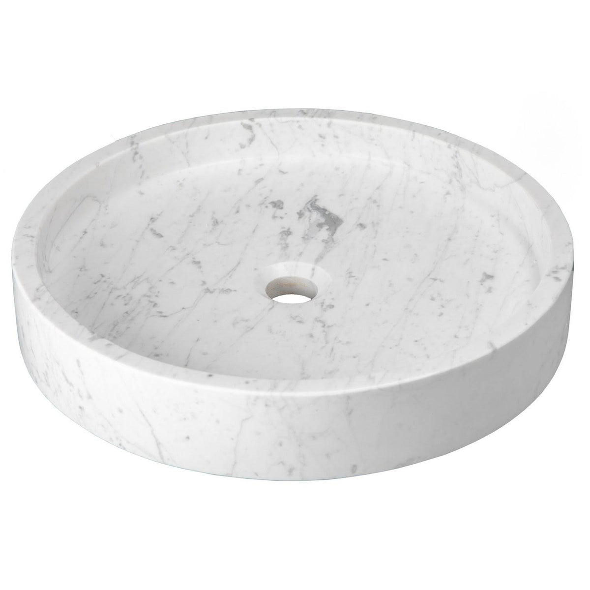 Round Carrara Marble Sink E938