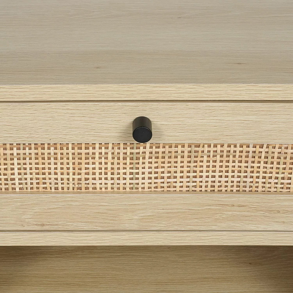 Rattan End Table with 1 Drawer and Open Storage Shelf A370329