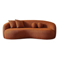 Orange Boucle Fabric Curvy Couch O835