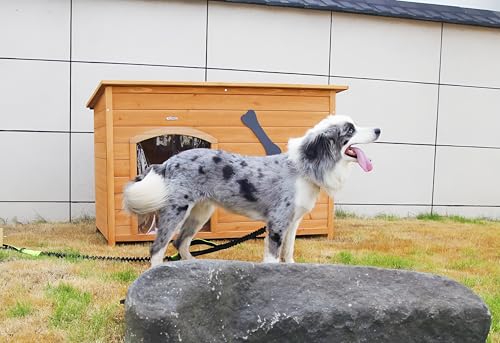 Natural Wooden Doghouse with Elevated Floor U38455