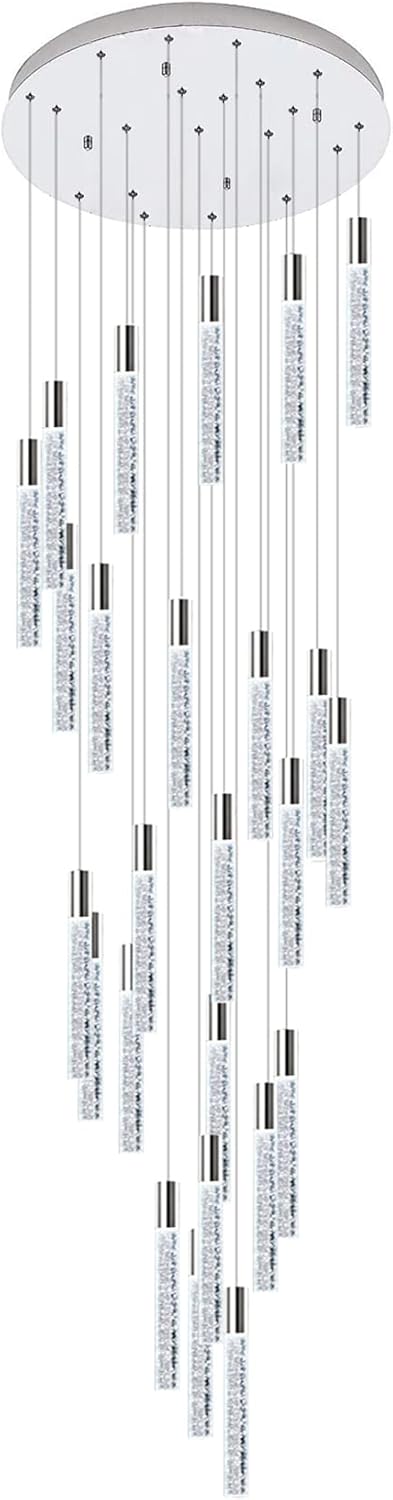 24-Lights Silver Chrome Modern Dimmable Crystal Chandelier A200268
