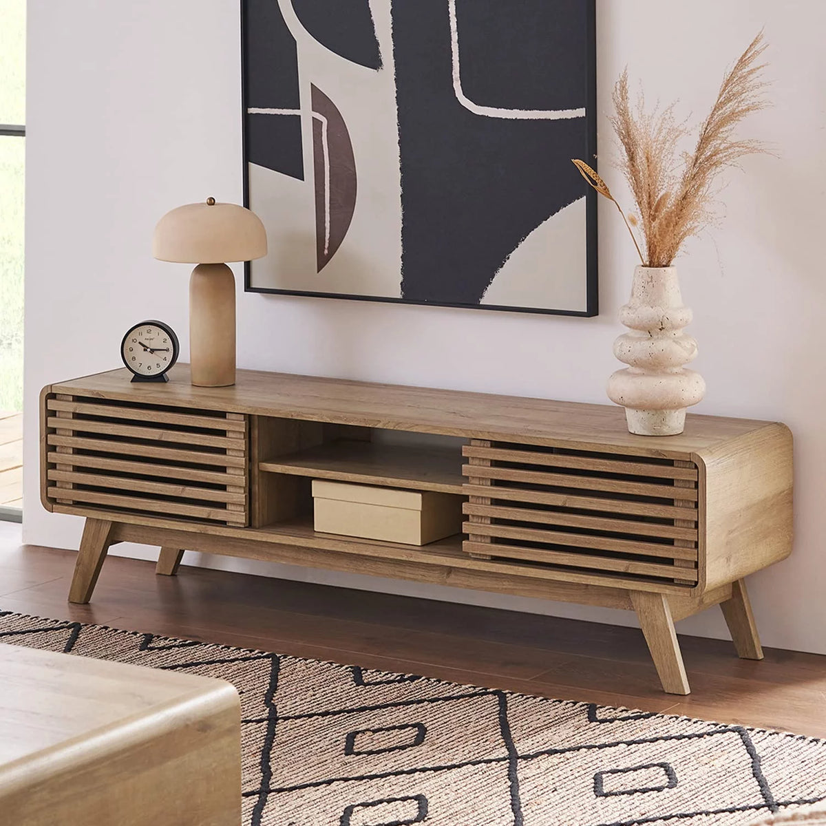 59" Oak TV Stand Console D8310