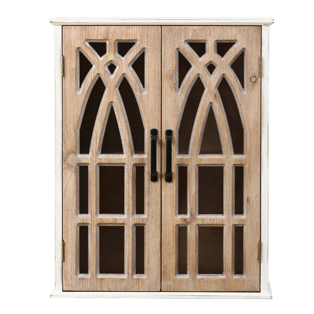 White MDF Wood 2-Door Wall Cabinet Y38899