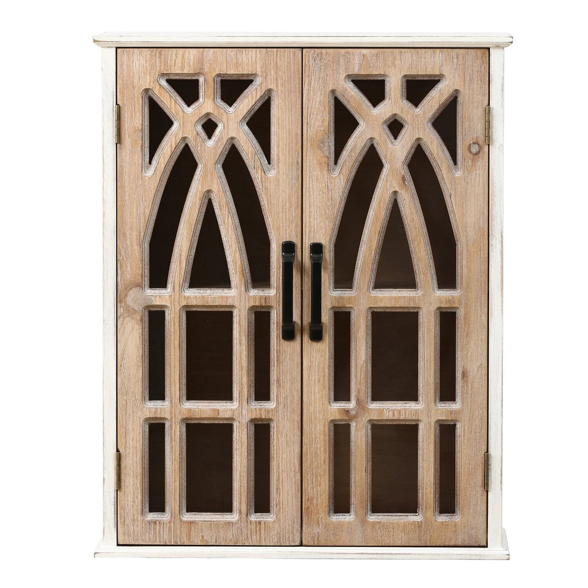 White MDF Wood 2-Door Wall Cabinet Y38899
