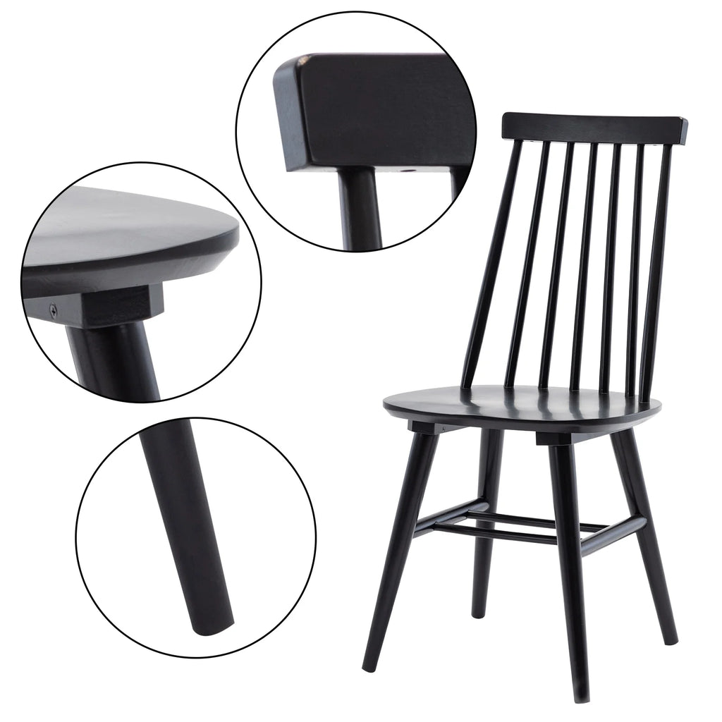 Black Wood Dining Chairs Set of 2 H6195