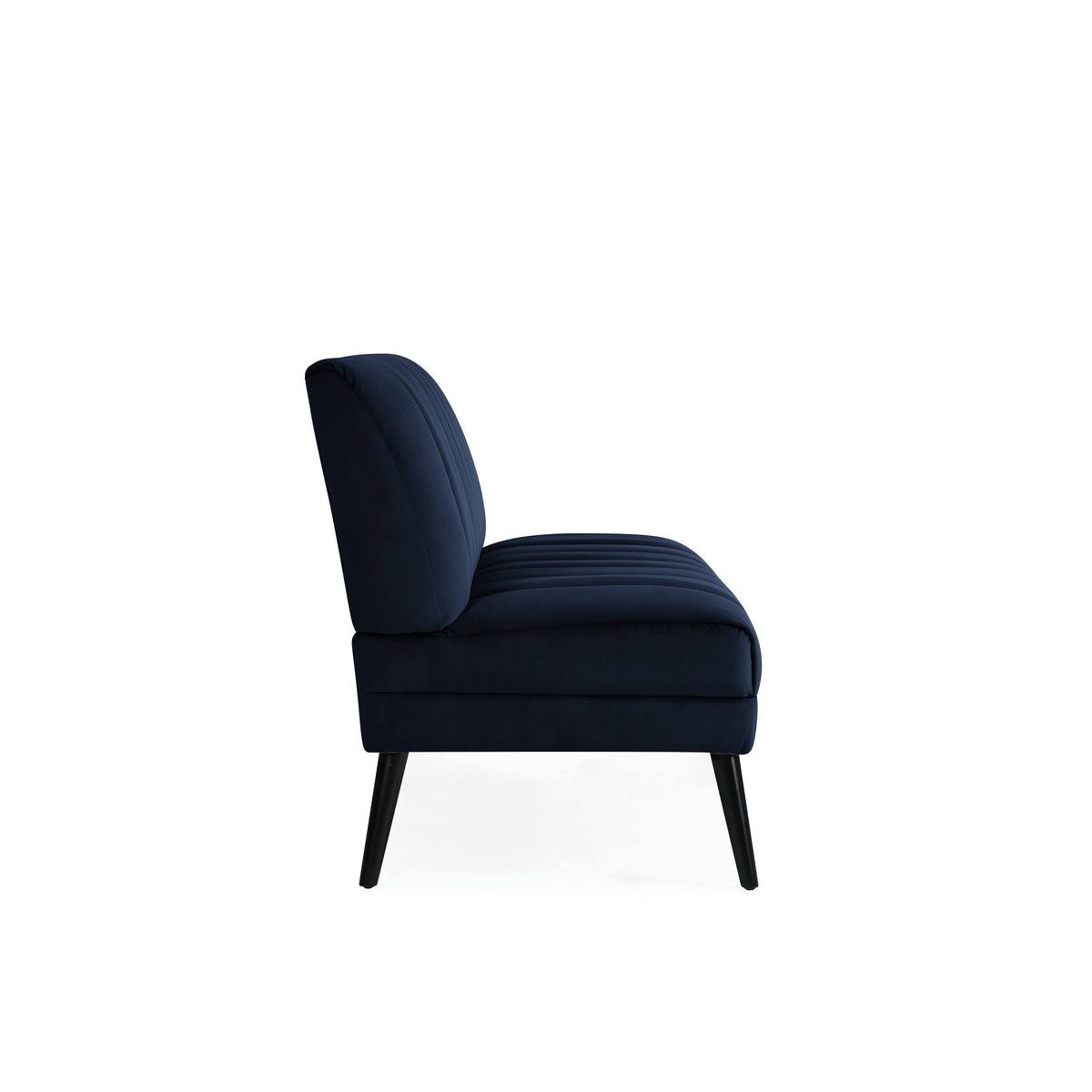 Navy Blue Velvet Armless Loveseat K60952