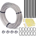 T316 Stainless Steel Aircraft Wire Rope Cable 66FT 1/8" 7 x 7 Strands E634142