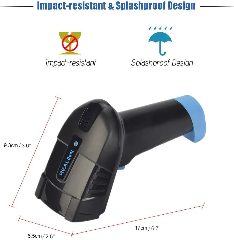 Cordless Barcode Scanner 2D QR Code Bar Code Reader with USB Cradle Pack of 2 K5042