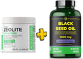 Zeolite Clinoptilolite Powder 1 lb + Black Seed Oil 90 Softgel Capsules O730