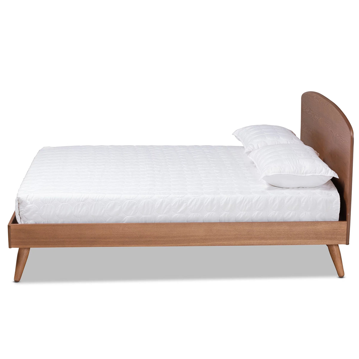 Queen Walnut Brown Engineered Wood Platform Bed R2082