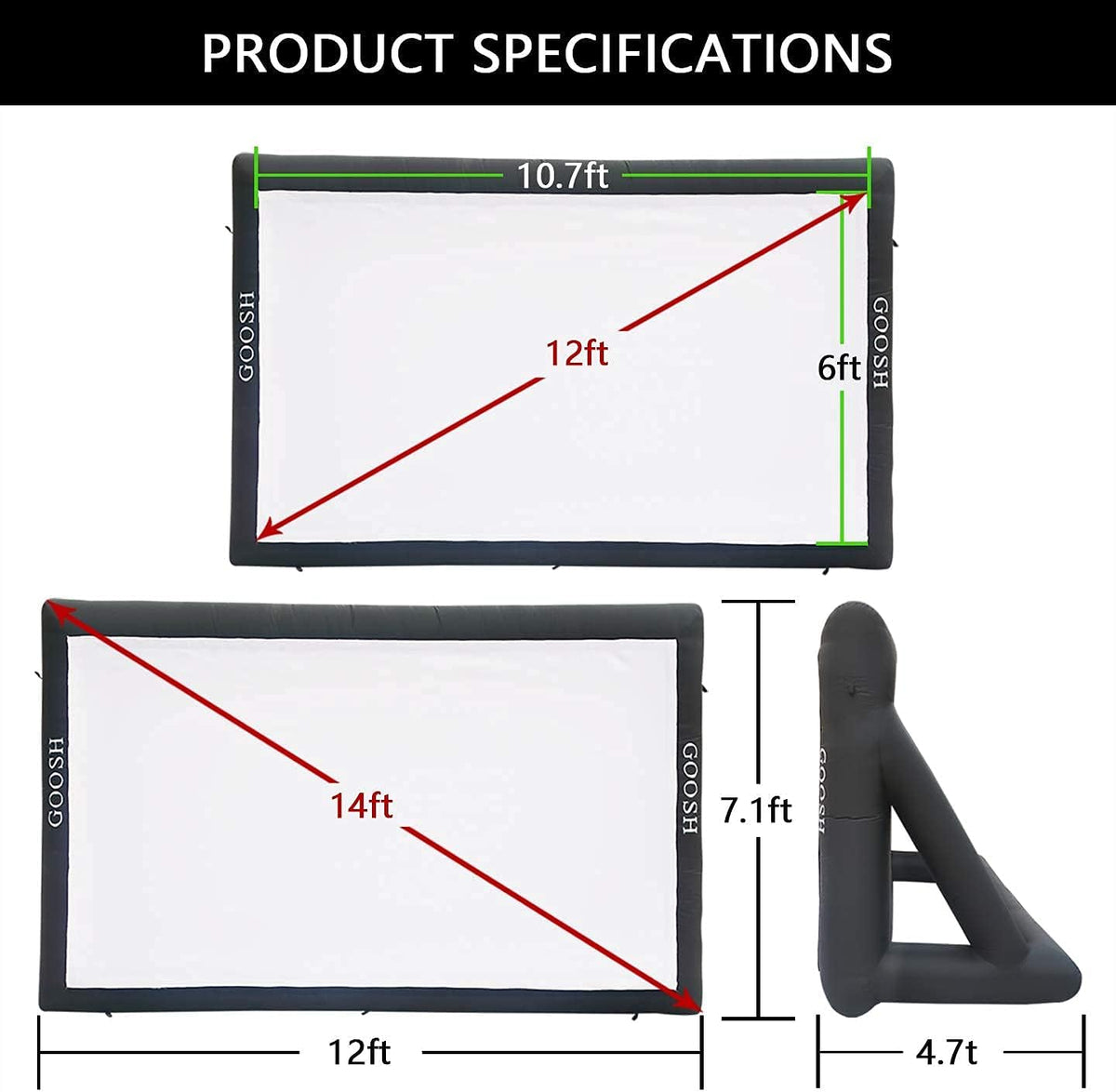 14 ft Inflatable Projection Screen with Carry Bag M361875