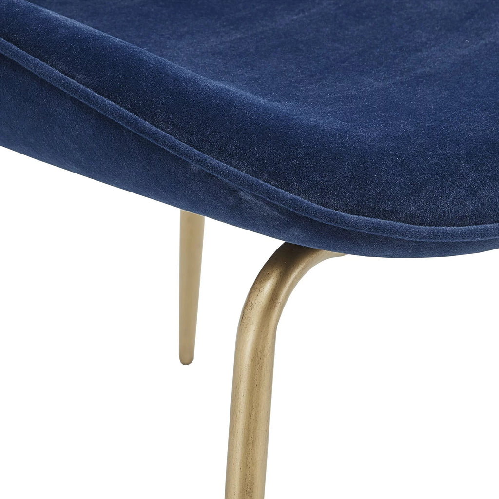 Blue Velvet Upholstered Dining Chair Set of 2 Y9363