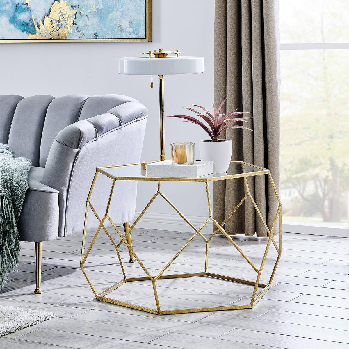 Gold Geometric Coffee Table L9885